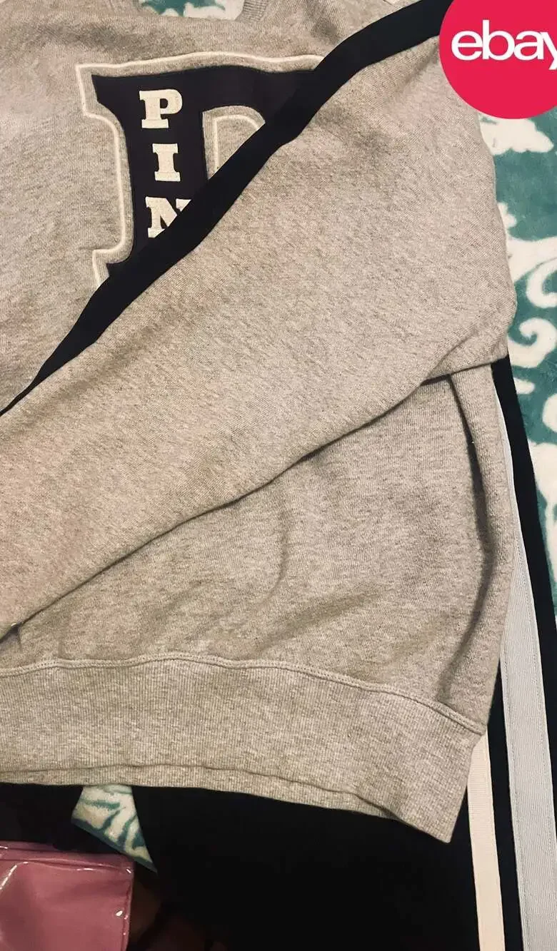 Victoria's Secret PINK Campus Crew Sweatshirt and Matching Jogger Set